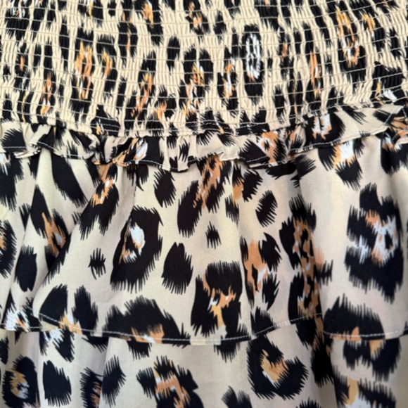 **English Factory Leopard Print Tiered Skirt** - Picture 5 of 5